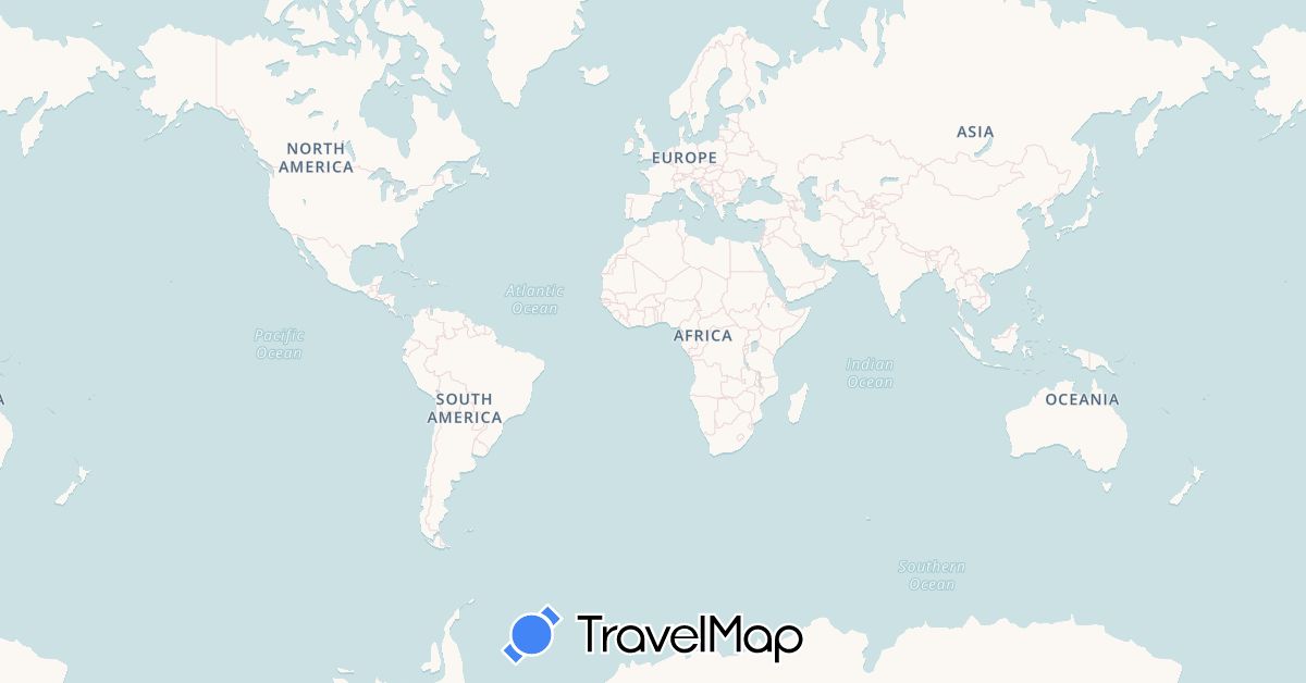 TravelMap itinerary: driving, train in Austria, Switzerland, Germany, France, Slovakia (Europe)
